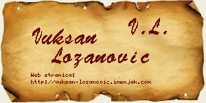 Vuksan Lozanović vizit kartica